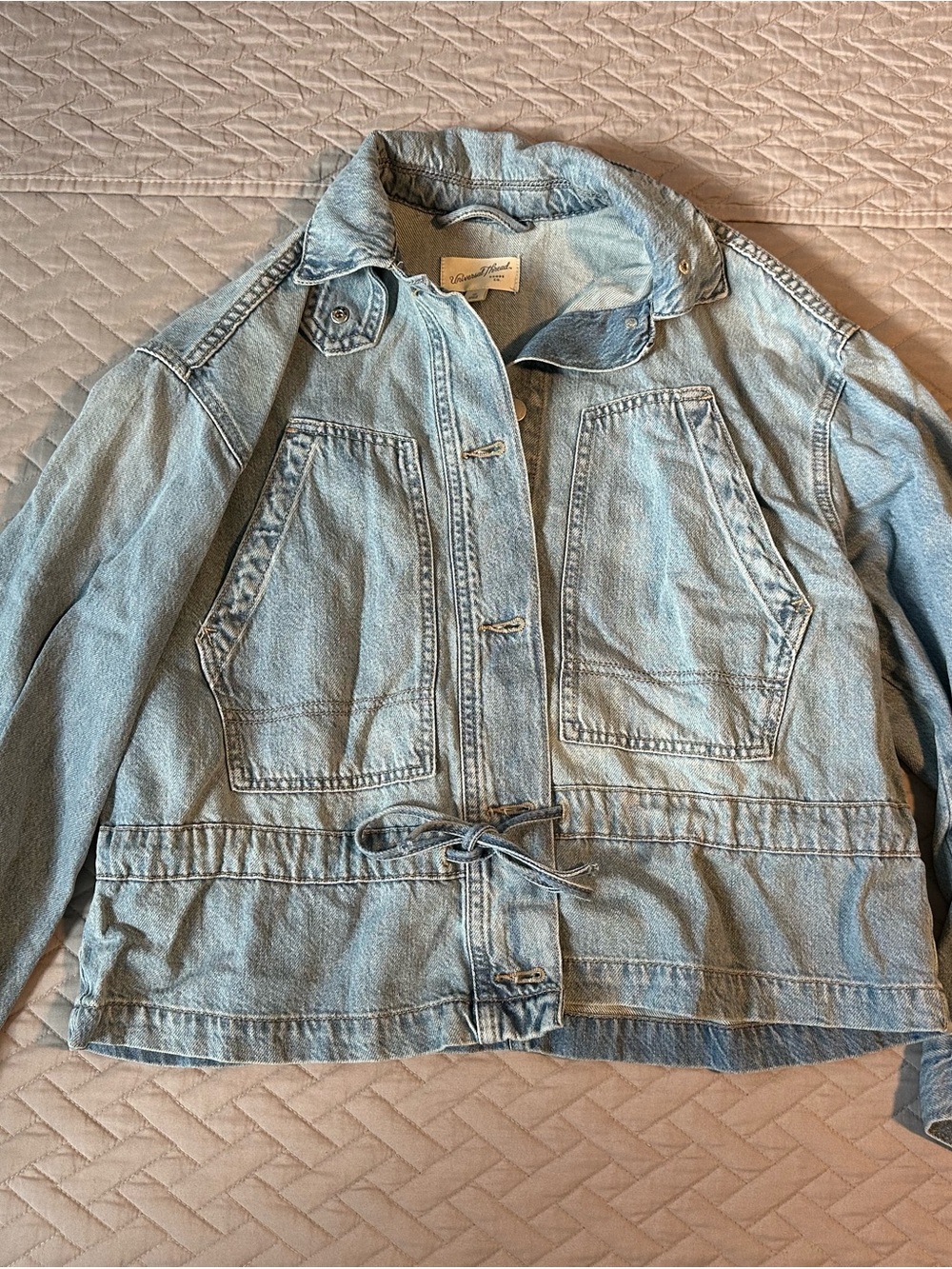 Universal Thread Light Blue Denim Drawstring Jacket